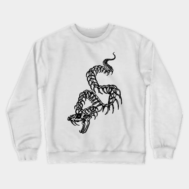 Snake Skeleton Crewneck Sweatshirt by TerezaValkova